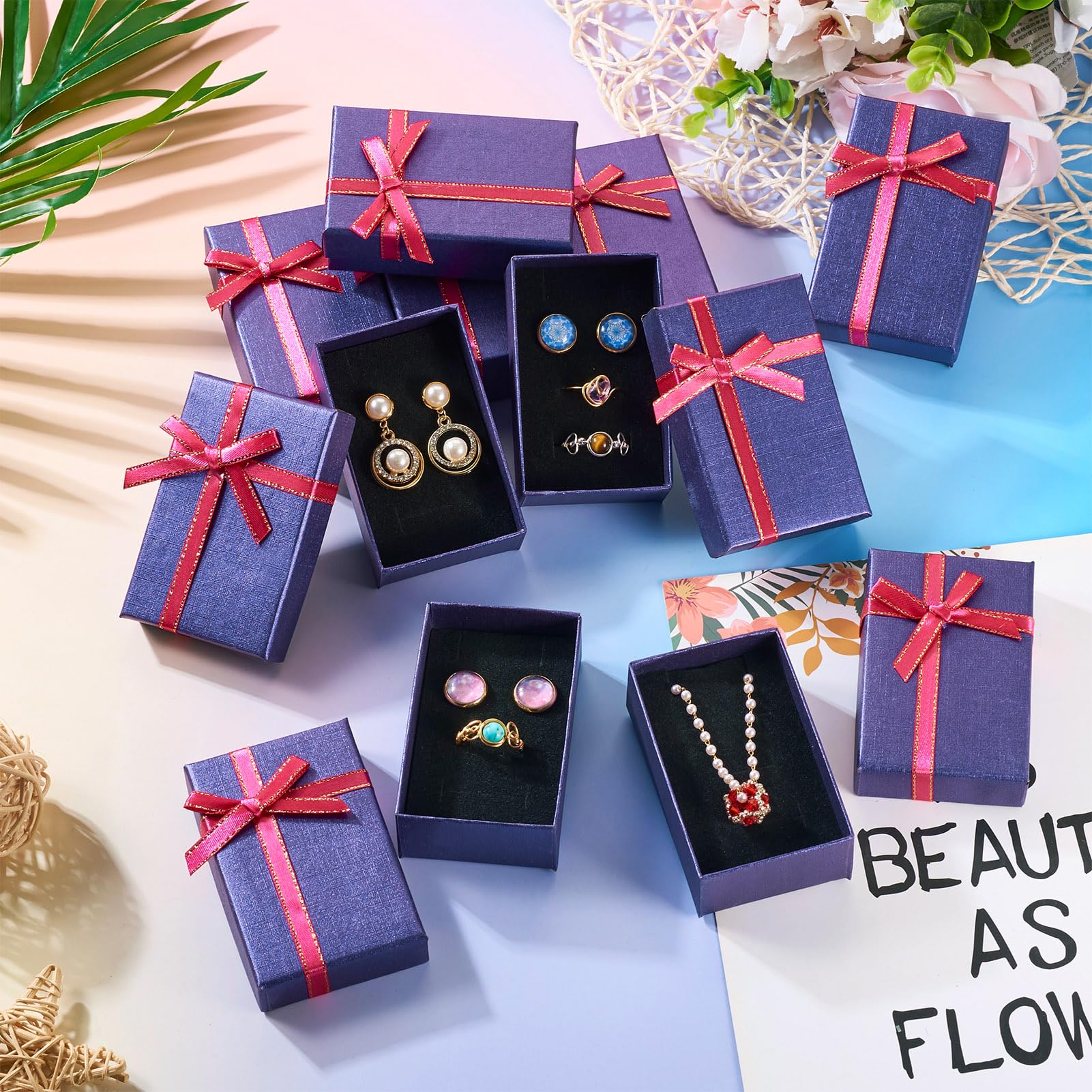 Deep Red Small Jewelry Gift Boxes Bulk - Perfect For Necklaces, Rings, Earrings & Valentine's Day