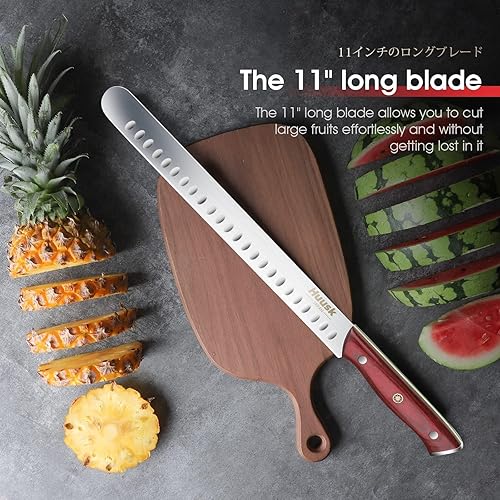 Miniatura 7 de Huusk Cuchillo de pechuga de 11 pulgadas, cuchillos para cortar carne, cuchillo afilado de barbacoa para carnes, costillas, asados, regalo de