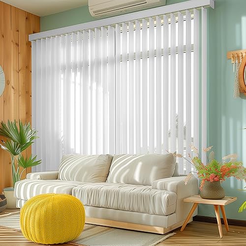 Miniatura 3 de DALIX Láminas de repuesto para persianas verticales de PVC, curvadas, color blanco liso 82.5 x 3.5 (paquete de 2)