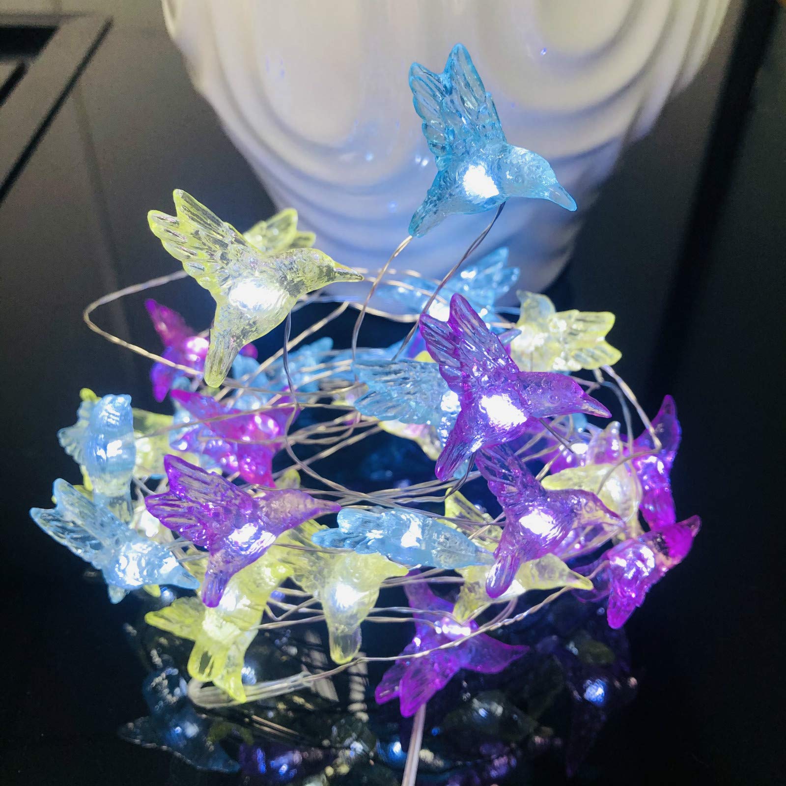 Yolight Crystal Hummingbird Hummingbird String Lights Led Fairy Lights 4M40 Led Twinkle Hummingbird Hanging Lights For Wedding Garden Parties Diy Wreathe Decoration (, Battery Powered)