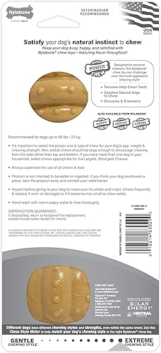 Miniatura 8 de Nylabone Barbell Bone Power Chew Toy for Dogs, Dog Toys for Aggressive Chewers, Peanut Butter Flavor, Large - Up to 50 lbs, 1 Count