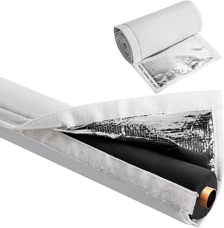 5-Layer HVAC Copper Pipe Insulation Cover, Outdoor AC Pipe Insulation Cover | 72" x10.2" 600D Oxford Flexible Copper Line Insulation Sleeve for Central Air Conditioning Mini Splits, White Gray