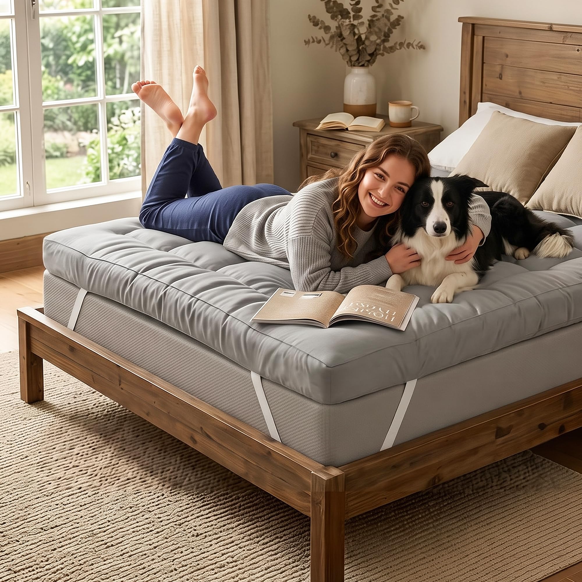 wowttrelax Matratzenauflage 140x200 cm, Stärke 8 cm | Hoch atmungsaktiv, ohne lästigen Wärmestau Ergonomische Druckverteilung für spannungsfreien Schlaf