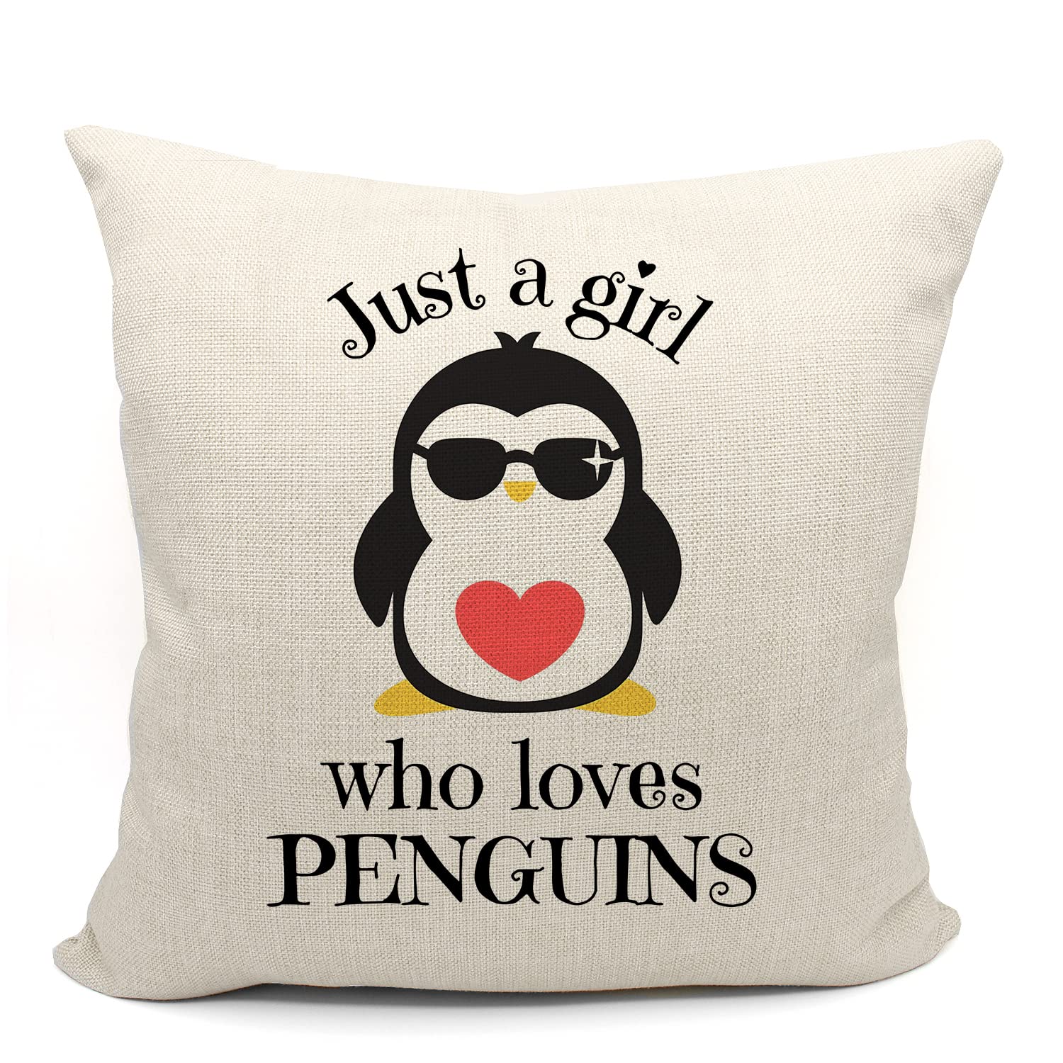 Mancheng-zi Penguin Pillow Covers - 18x18 Penguin Gifts for Women Kids