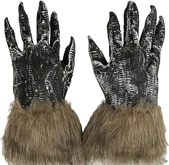 Halloween Werewolf Gloves, Hairy Furry Claws Costume Accessory, Scary Wolf Hand Gloves for Adults Unisex, Cosplay Party