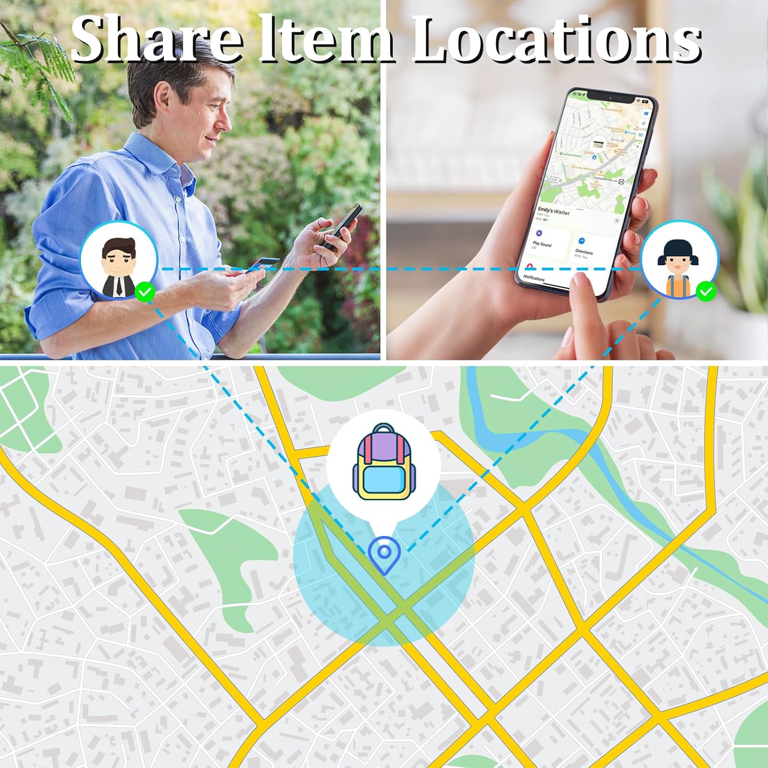 Geevon Smart tag-4 Pack Bluetooth Tracker Work with Apple Find My (iOS Only).Item Finder for Keys, Wallet,Backpack, Luggage (4P Black) - Image 8