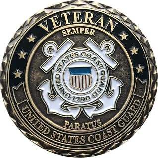 United States Coast Guard Veteran USCG Semper Paratus Honor Respect Devotion Challenge Coin