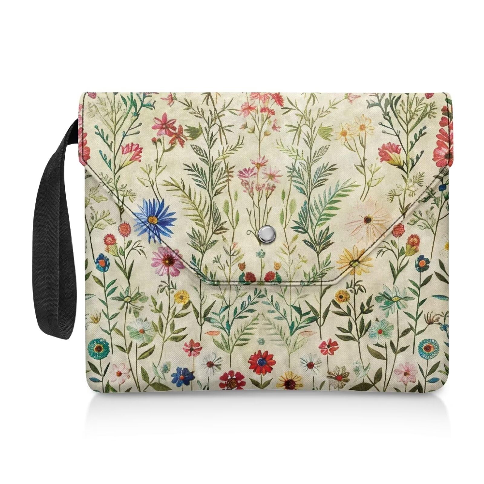 NETILGEN Book Sleeve Textbook Covers for Paperback Hardcover Notebook Book Protector Pouch Washable Book Storage Bag Back to School Gifts, Flower Leaf Green