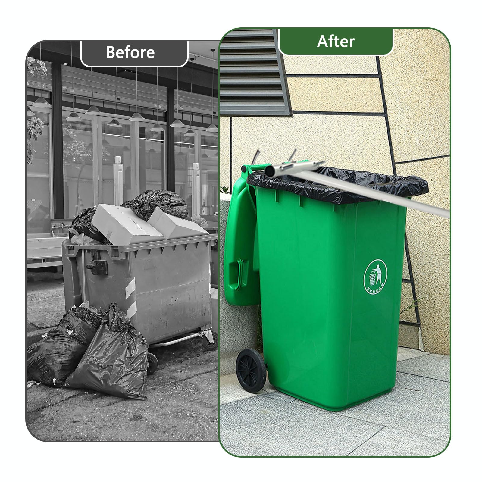 Compacteur manuel pliable avec plaque réglable pour poubelles à roulettes de 120 à 660 l