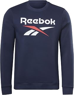Reebok Men's Identity Fleece Stacked Logo Long Sleeve Graphic Sweatshirt