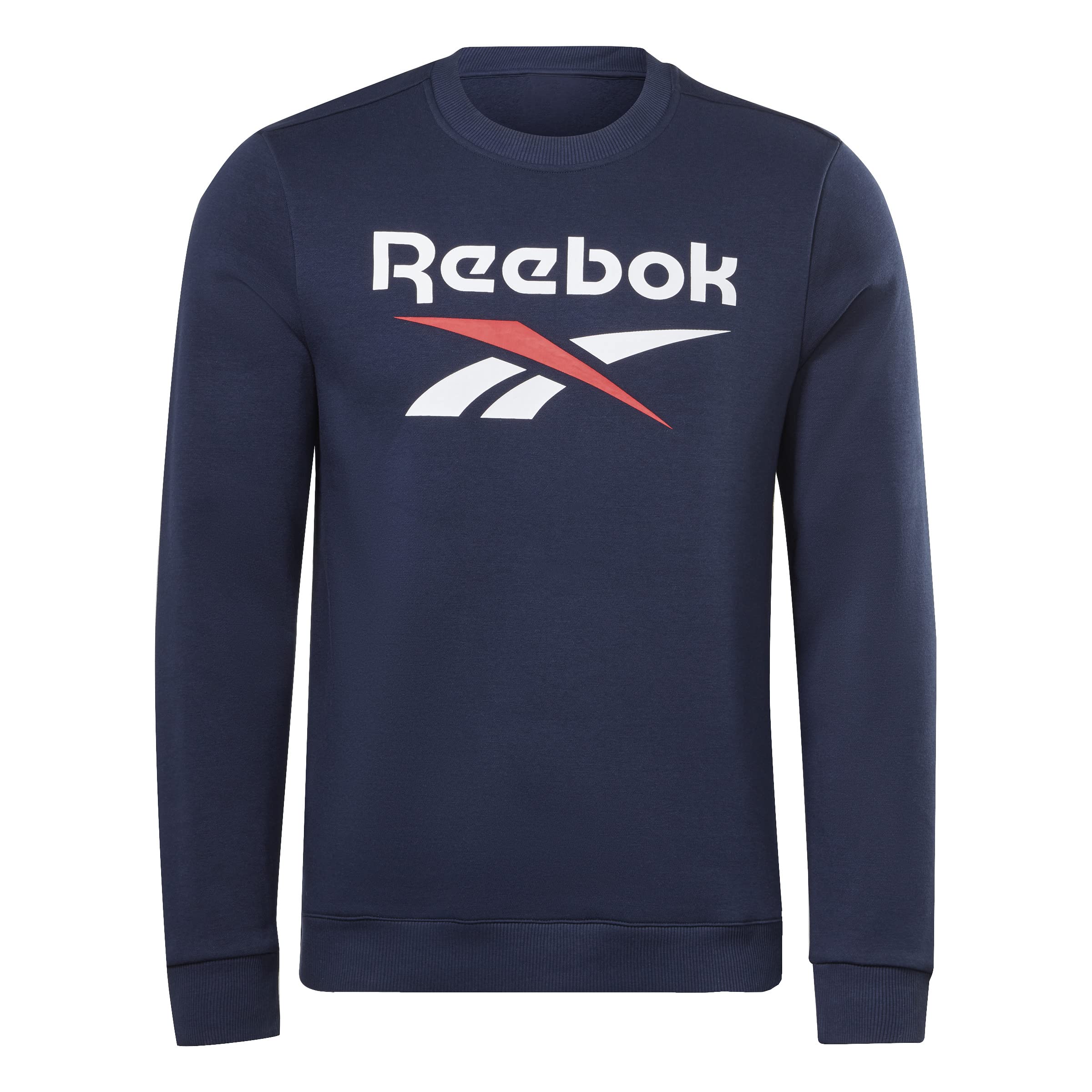 Reebok Men's Vector Navy Big Logo Crewneck Sweatshirt, L