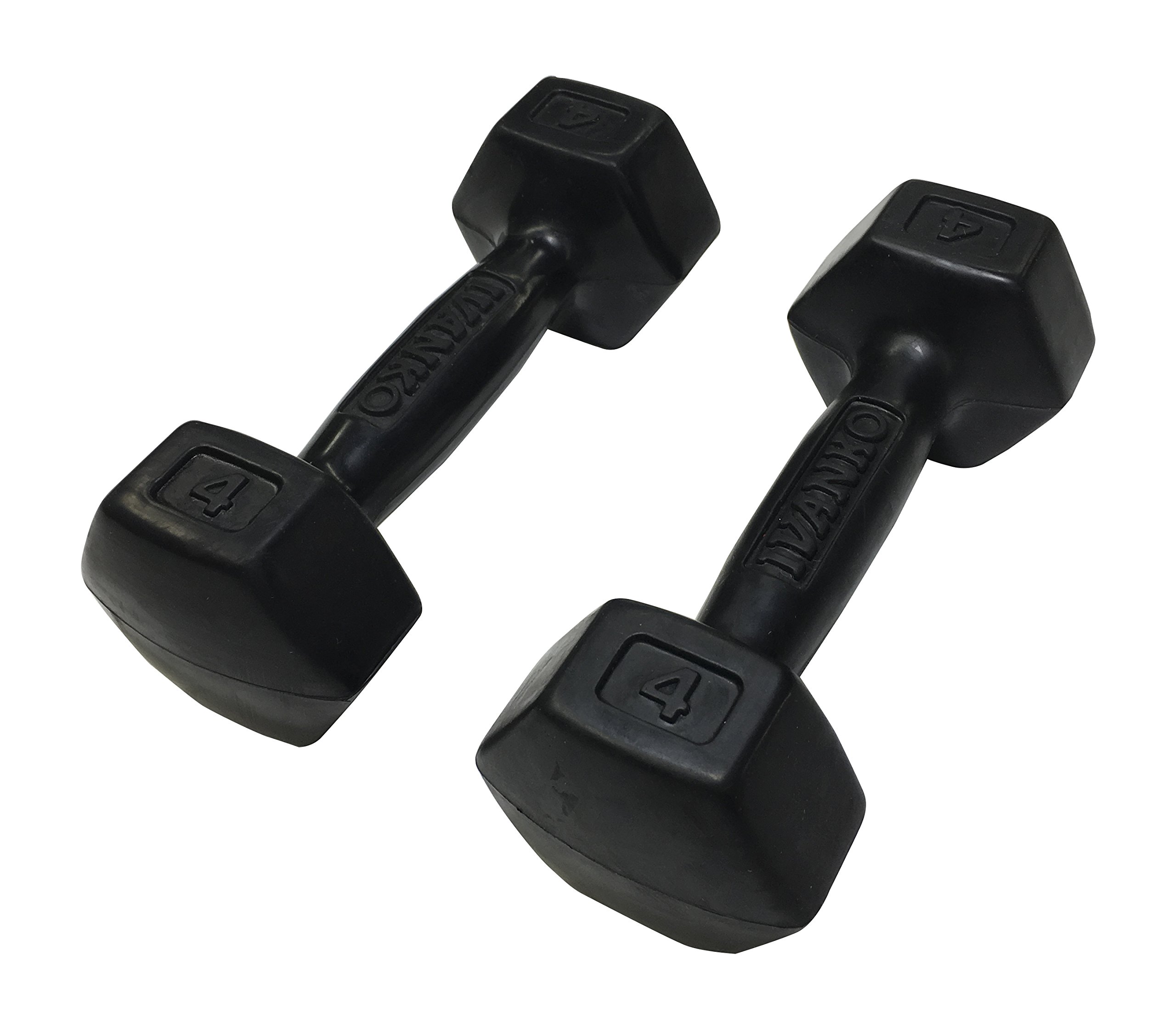 Ivanko Rubber Dumbbells, 4 lbs (PAIR)