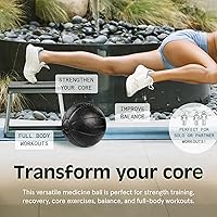 Vista 6 de Balón medicinal con peso central de 4, 6, 8, 10, 12, 14, 16, 20, 25, 30 libras, cuero vegano suave al tacto con agarre resistente para entrenamiento