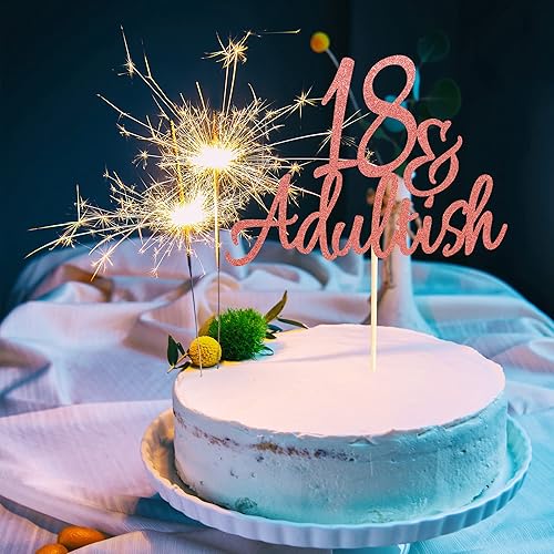 Vista 22 de Decoración para tartas de 18 y adultos, 18 y palillos para pastel de 18 años, decoración de pastel de cumpleaños de dieciocho años, suministros