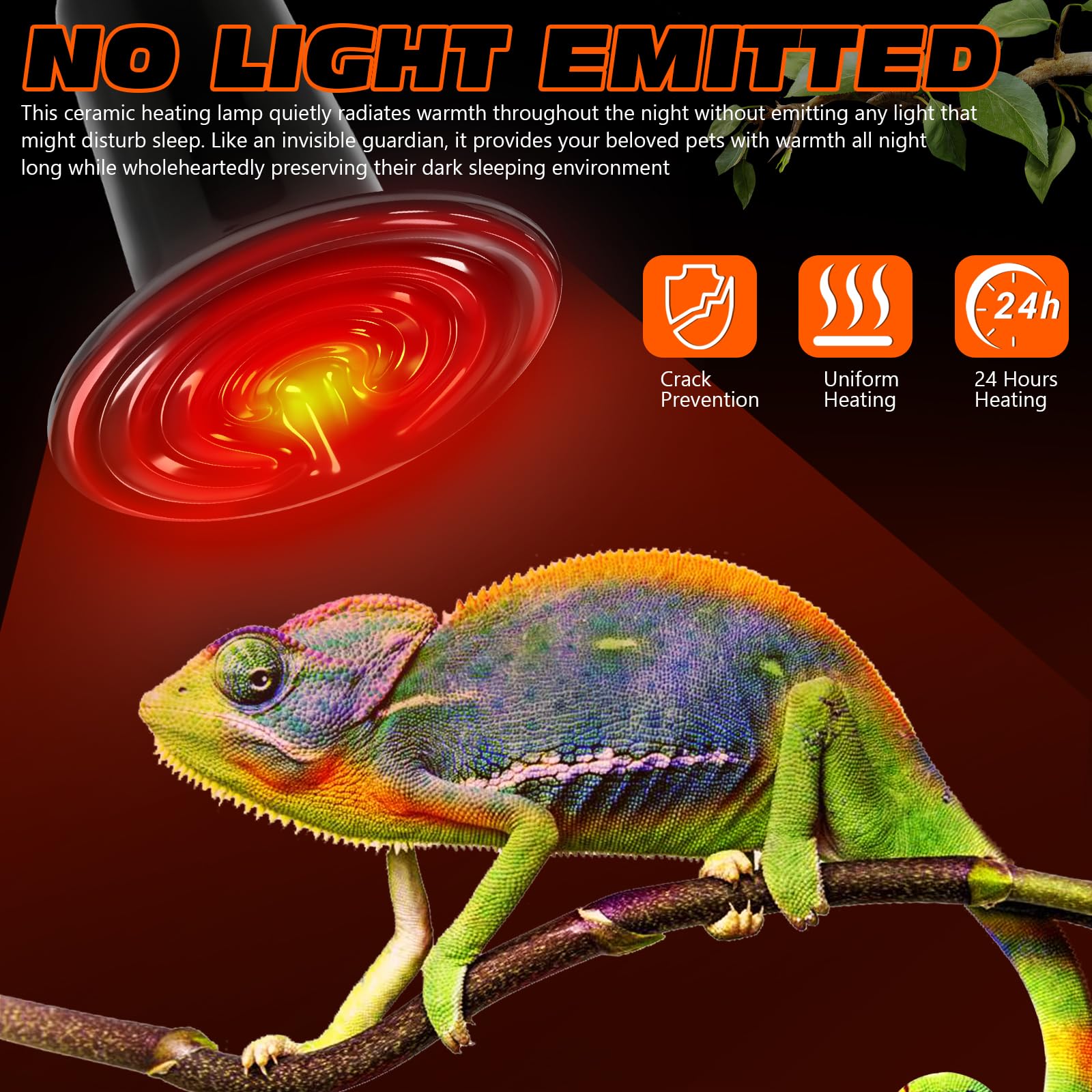 75W Ceramic Heat Emitter Reptile Heat Bulb E26 Base Heat Lamp Bulbs No Light Heat Lamp for Amphibian Pet Brooder Coop Lizard Turtle Snake Terrarium - image 4