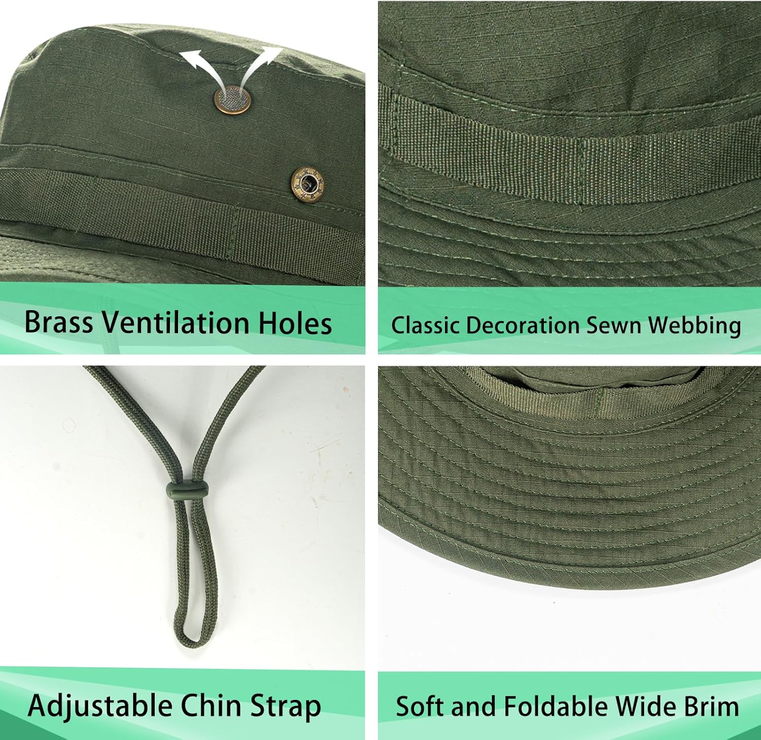 Sun Hats for Men Women Boonie Hat UPF 50+ Bucket Hat Wide Brim UV Protection Fishing Hiking Safari Outdoor Hats - Image 4