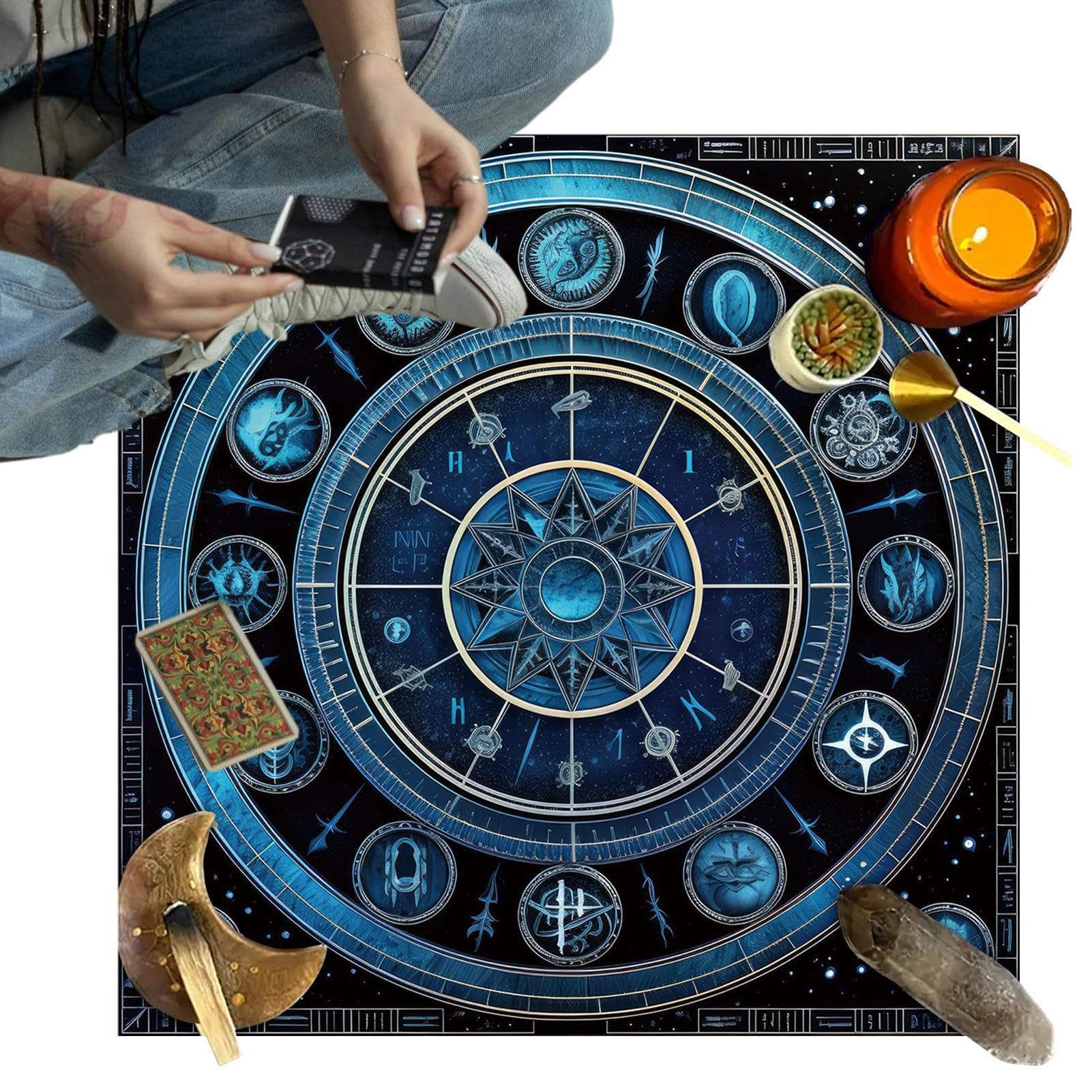 Tovaglia – Per Tarocchi | Divinazione Lettura Carta Tovaglia con Multiuso Giochi da Tavolo Forniture & Tessuto Altare per Incontri di Classe, Festa di e Intrattenimento in Famiglia