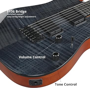 Ibanez Gio GRGR221FA-TDK Electric Guitar - RG Solid Body - 6 String - IBZ-6 Pickups - Roasted Maple Neck - Flamed Maple Art Grain Top in Transparent Indigo Black