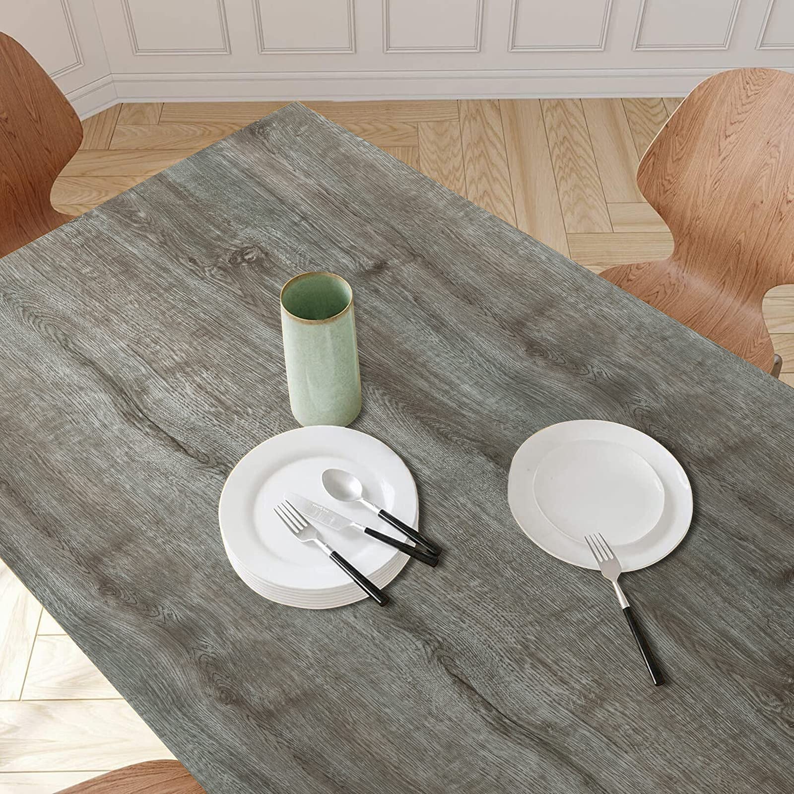 Caltero Grey Wood Contact Paper 17.7’’×78.7’’ Gray Wood Wallpaper Peel