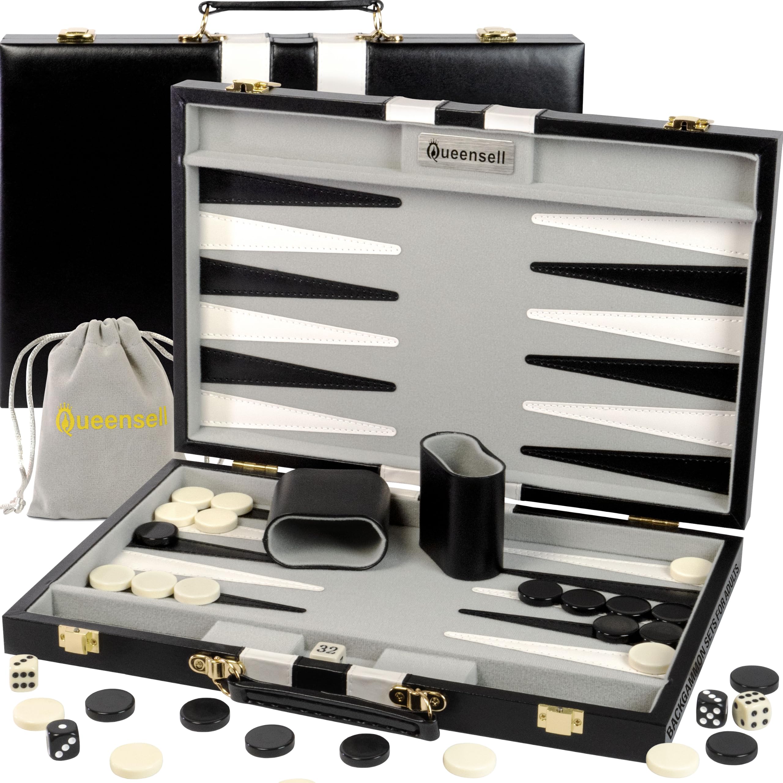 Queensell 15-Inch Backgammon Set