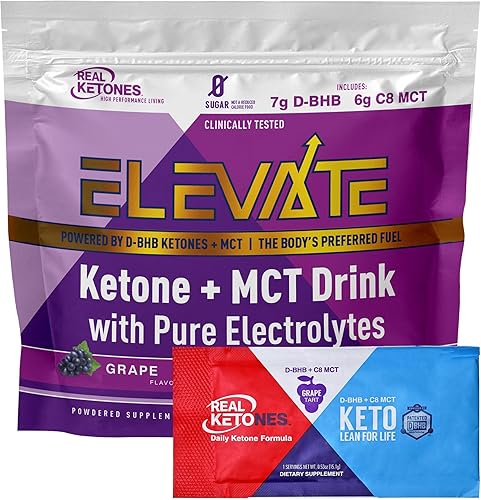 Real Ketones Elevate Cetonas Exógenas BHB MCT cafeína electrolitos Keto mezcla de bebida de bayas mixtas 30 paquetes para cetosis rápida