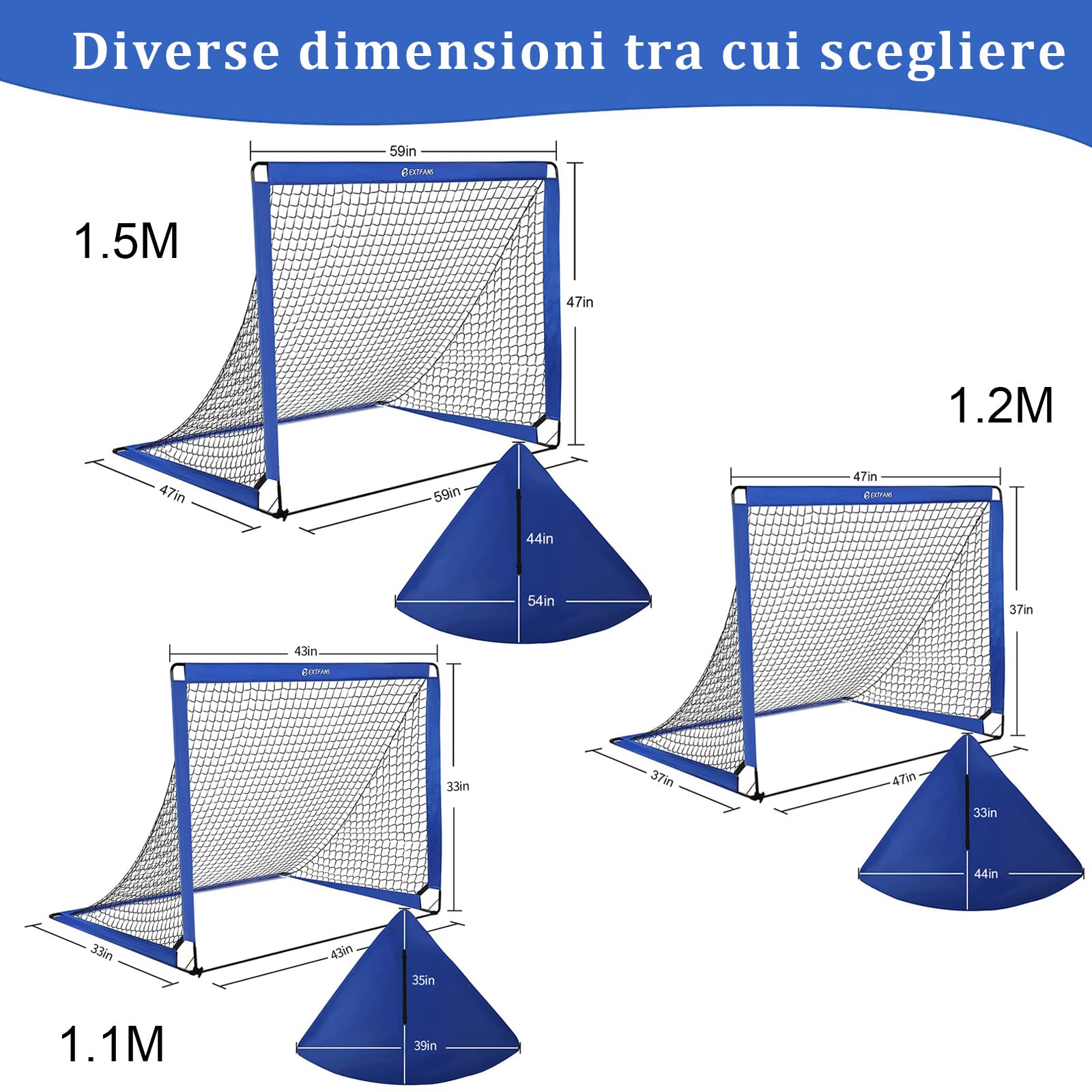 Porta Da Calcio Pieghevole Per Bambini 4 In 1 - Con Borsa Da Trasporto - Ideale Per Interni Ed Esterni, Giardino E Cortile - 2