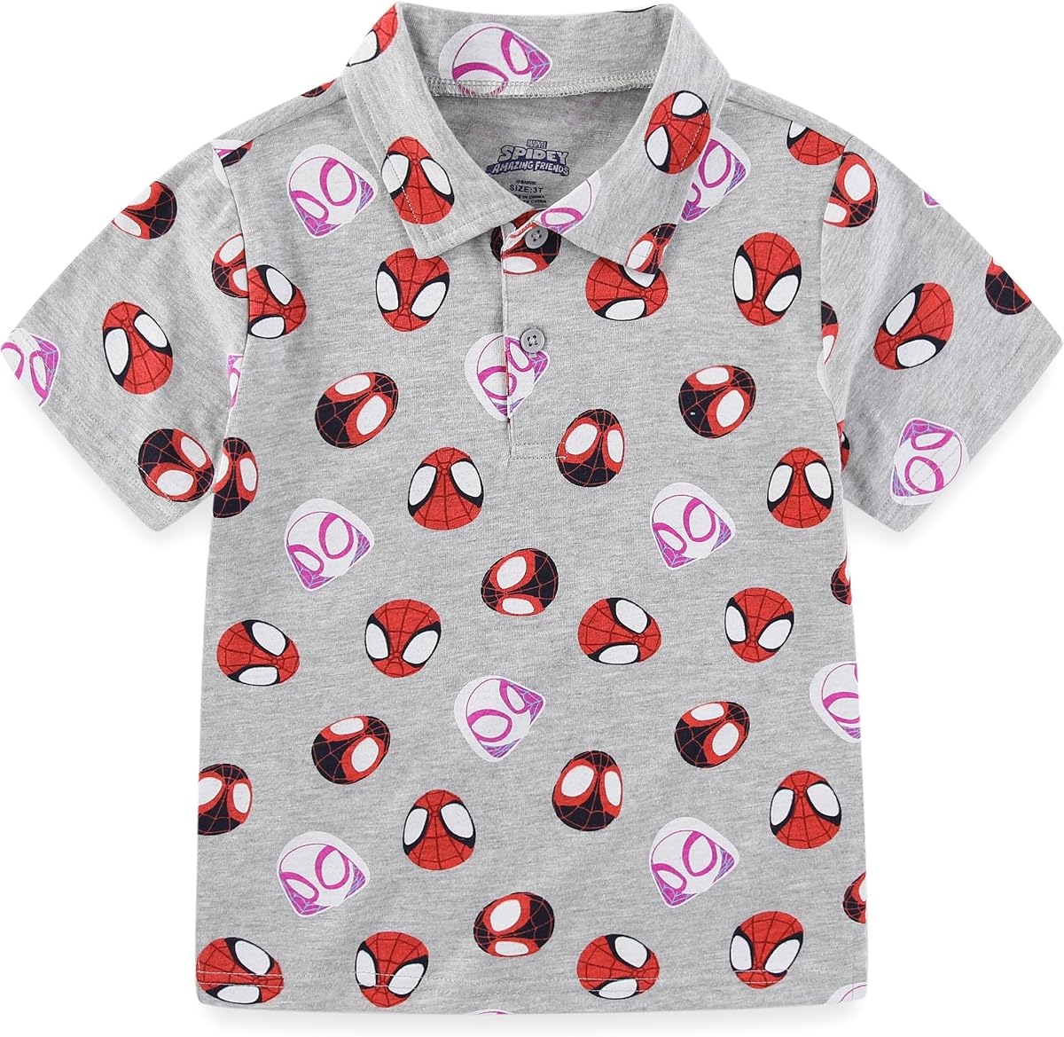 Marvel Spidey & His Amazing Friends Boys Short Sleeve Polo Shirt for Toddler and Big Kids