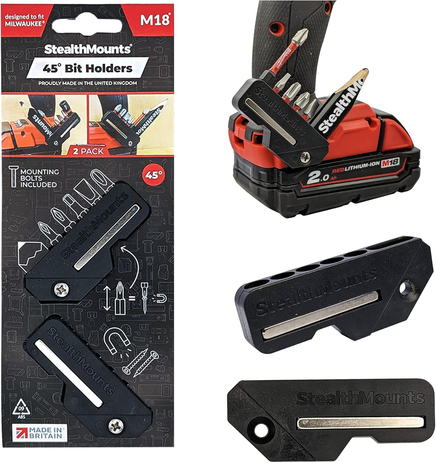 StealthMounts 45 Milwaukee Bit Holder Milwaukee