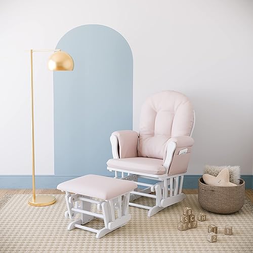 Miniatura 2 de Storkcraft - Mecedora y otomana con cojines acolchados con bolsillo de almacenamiento rodamientos de bolas de metal cerrados para un movimiento de