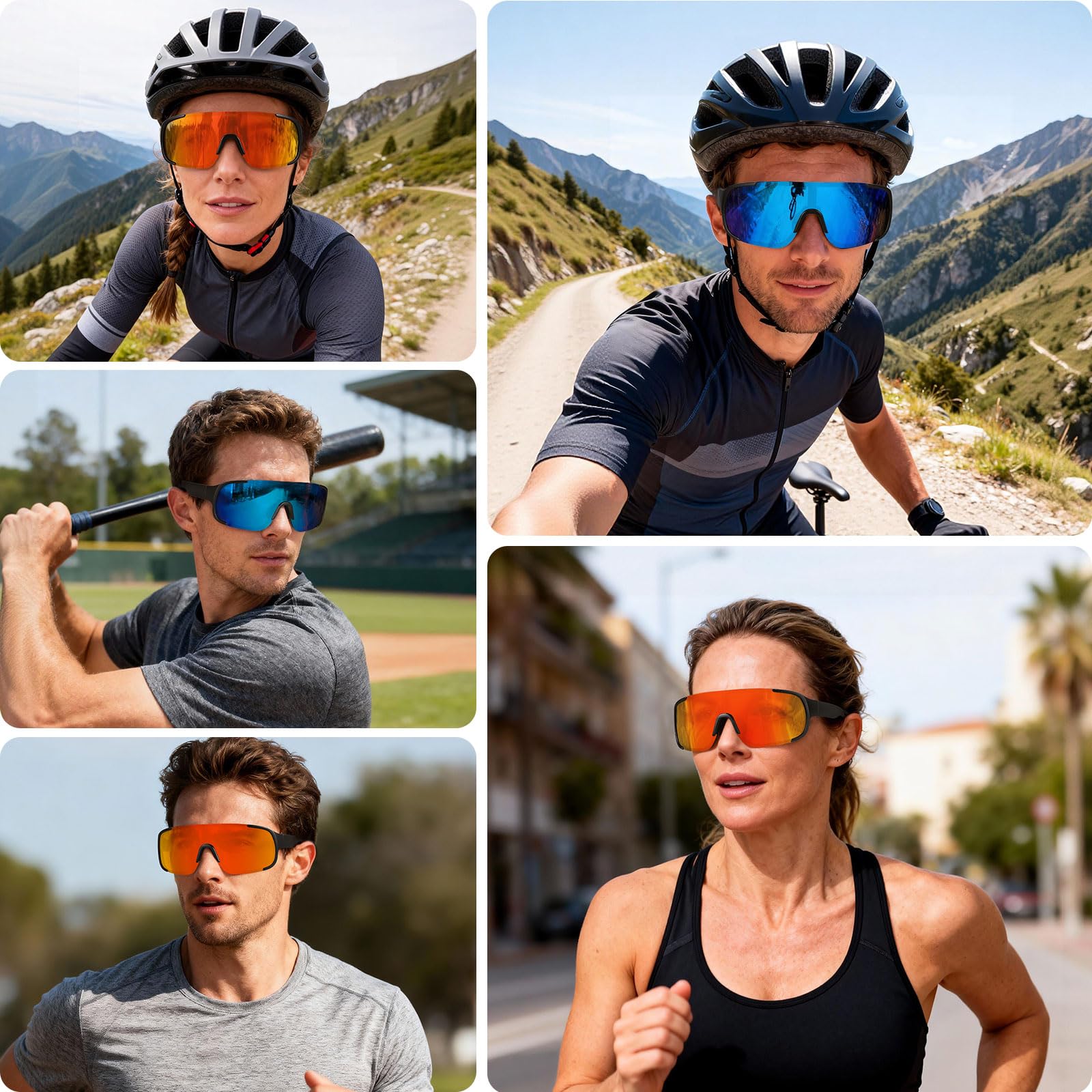 Gafas de sol polarizadas para ciclismo y deportes para hombres y mujeres, protección UV, para pesca, ciclismo, correr, gafas de sol envolventes
