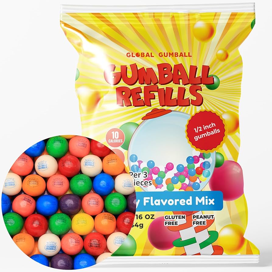 ガムボールマシン　GUM-BALLS Amazon.com : Gumballs for Gumball Machine Refill Bubble Gum 1lb