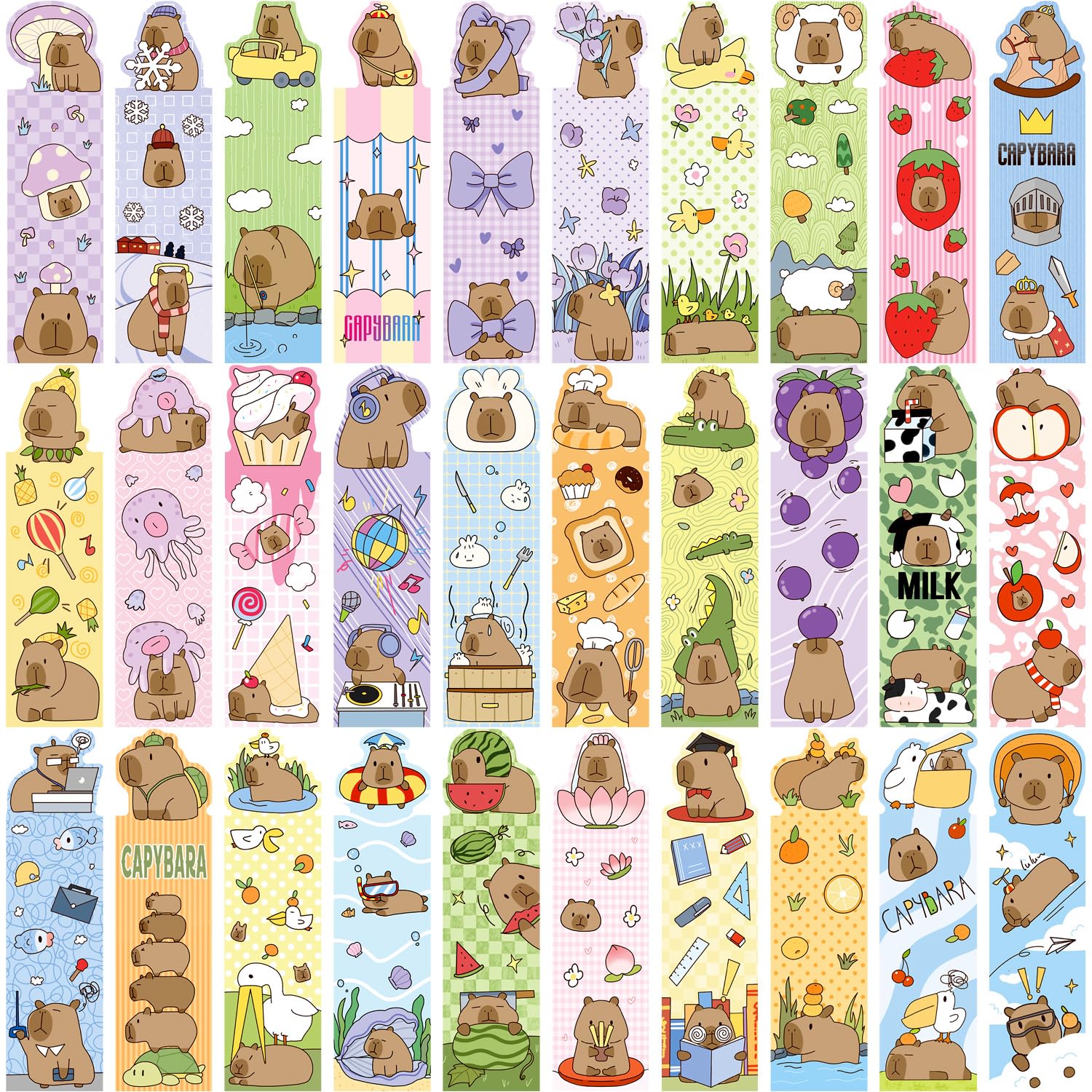 30pcs Capybara Bookmarks