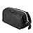 KomalC Premium Buffalo Leather Unisex Toiletry Bag Travel Dopp Kit (Charcoal Black)