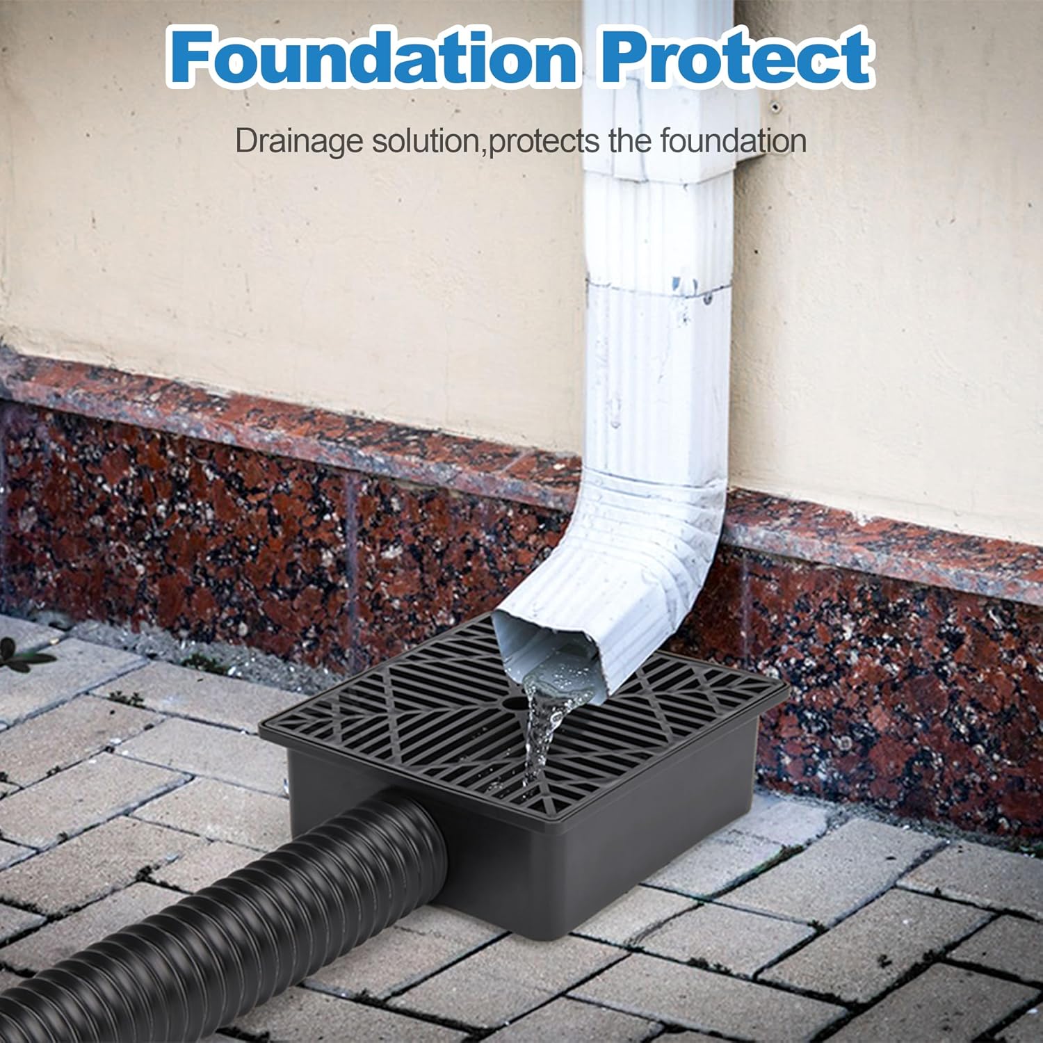 YAMIAOMAO Gutter Downspout Extension, 2.5 Inch Flexible Downspout Drainage Kit, No Dig Buried Drain Pipe for Outdoor Yard Lawn Foundation Protection