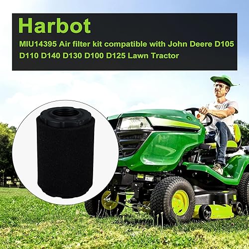 Miniatura 2 de Filtro de aire D125 MIU14395 para John Deere D100 D105 D125 D130 D140 D110 E140 E130 E100 E120 LA145 LA135 Z255 Z235 X330 Lawn Trader Actor con Tune