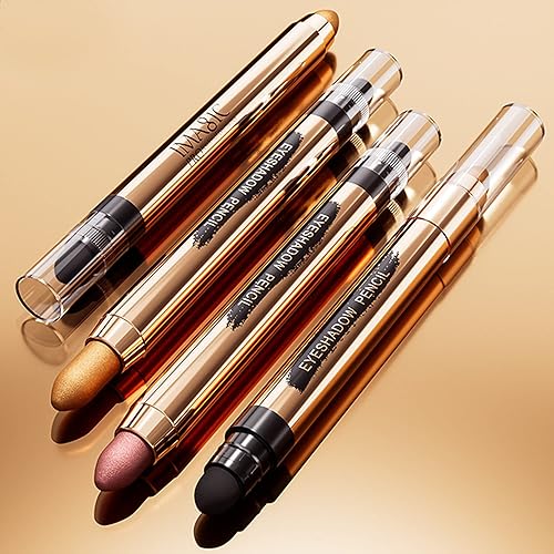 Miniatura 7 de CCbeauty Juego de barras de sombra de ojos brillante, lápiz de lápiz de sombra de ojos crema, iluminador de ojos, kit de barra de maquillaje,