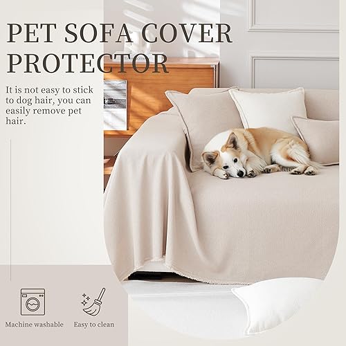 Miniatura 3 de Foreate Funda de sofá resistente al agua, funda de sofá gruesa y duradera para sofá seccional, lavable a máquina, protector de muebles para perros,