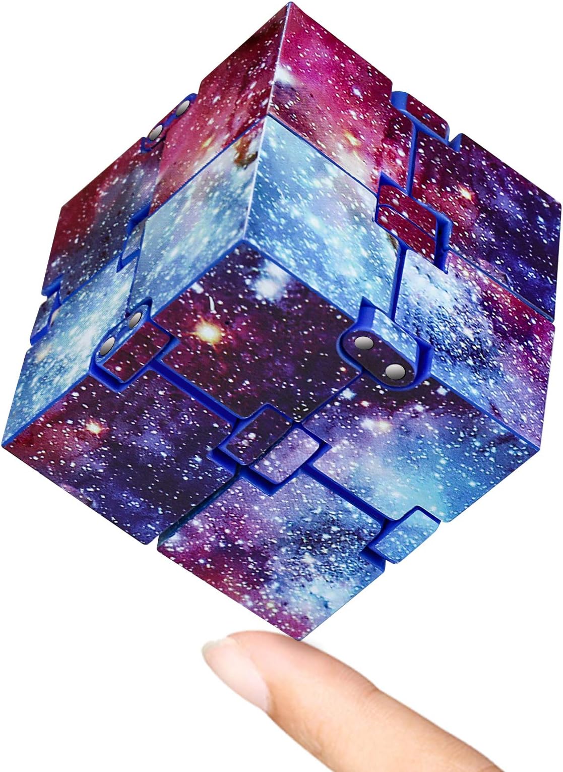 Infinity Cube Fidget Toy Stress Relief for Adults and Kids , Fidget Toy Cute Puzzle Flip Cube for Anxiety Relief and Killing Time… (Galaxy)
