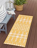 Vista 16 de Unique Loom Outdoor Trellis Collection Alfombra de área - Traliccio (10 pies x 14 pies 1 pulgada Rectangular, Verde/ Marfil)