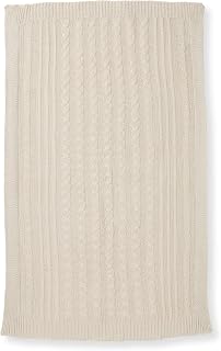 Burt's Bees Baby Cable Knit Organic Cotton Infant Blanket 30x40 - Breathable, Soft Nursery Essential for Newborns