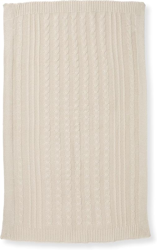 Infant Blanket, Cable Knit, Made with 100% Soft Breathable Organic Cotton, Nursing Blankets, Machine Wash Baby Newborn Essentials, Size 30 x 40 Inch