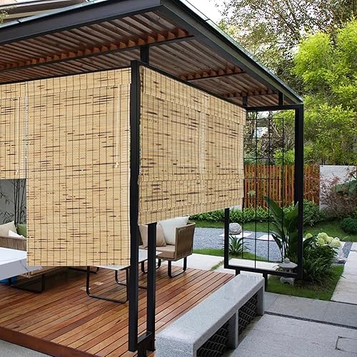 Miniatura 7 de Persianas romanas de bambú para ventana, persianas enrollables para filtrar la luz, disponibles en cualquier tamaño de 24 a 72 pulgadas de ancho y