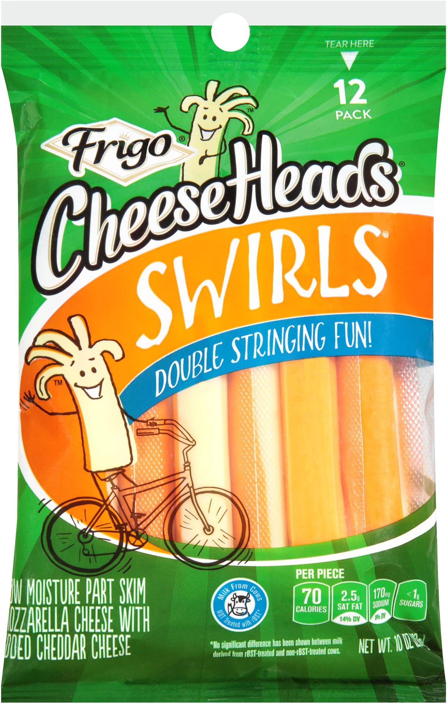 Frigo Cheese Heads, Regular String/cheddar Swirl, 12.0 Count