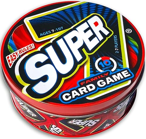 Craig Clark Inc. Juego de Cartas Familiar Colectivo Super 7 en Lata  para Niños y Adultos, Noche de Juegos Familiares, Juegos Rápidos, Fácil de
