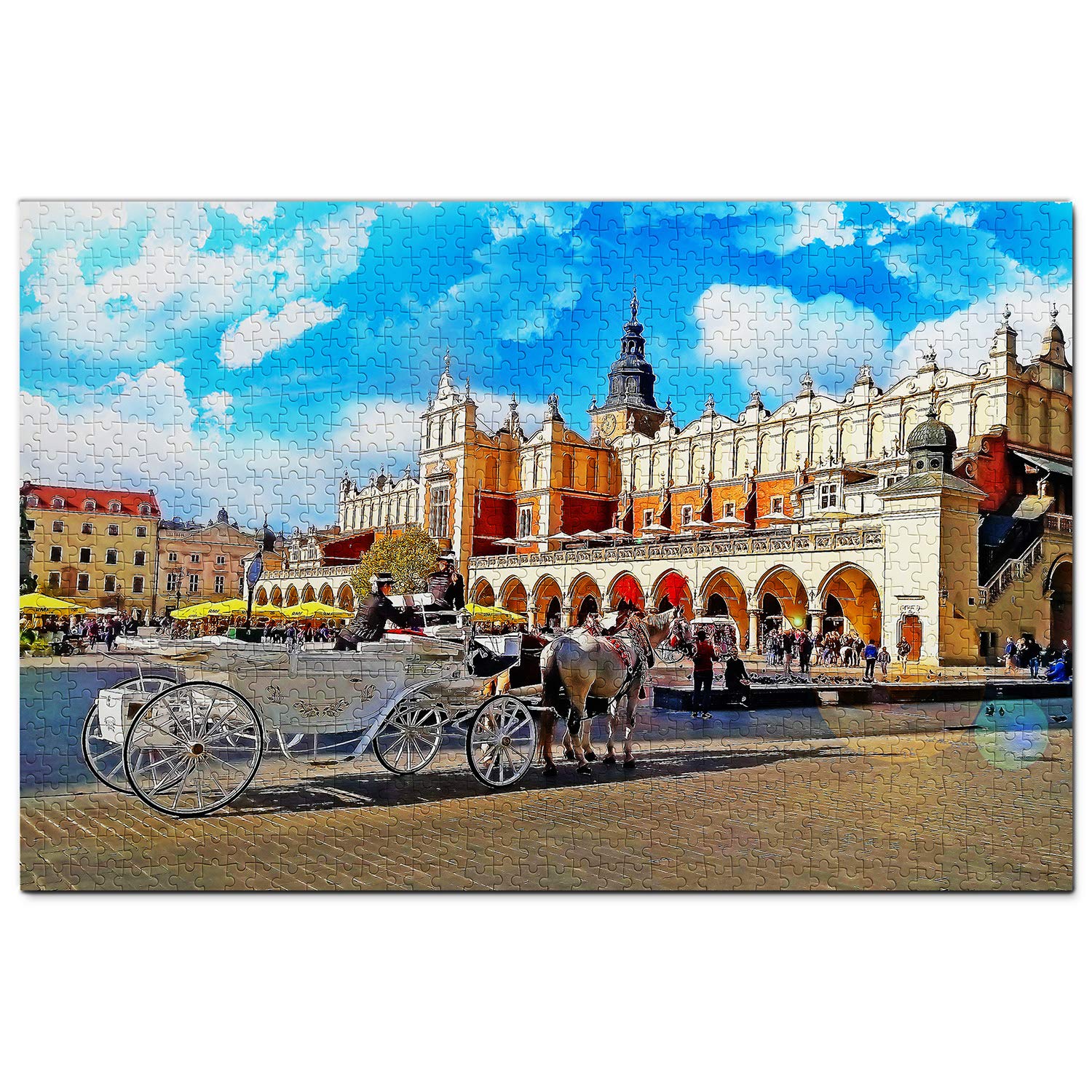 Rynek Glowny Central Square in Poland, Krakow Puzzle 2000 Piecesen Puzzle Adult Game Graphics Travel Souvenir 70x100CM — image 1