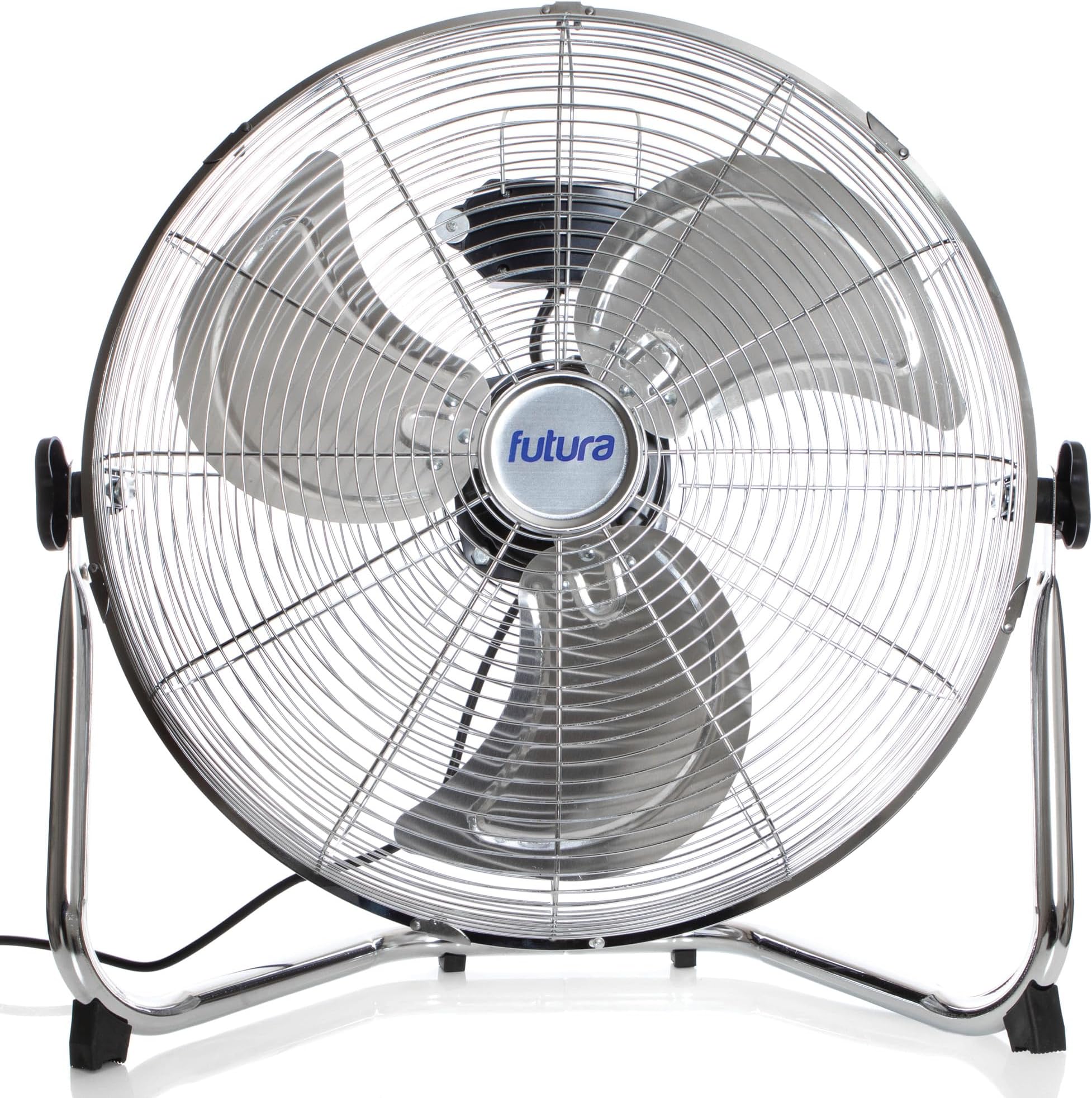 – Futura Large 20 inch Floor Fan, with 3 Speeds 110W Max Power, High Velocity, Gym, Office, Garage, Outdoor Events, Warehouse & Industrial