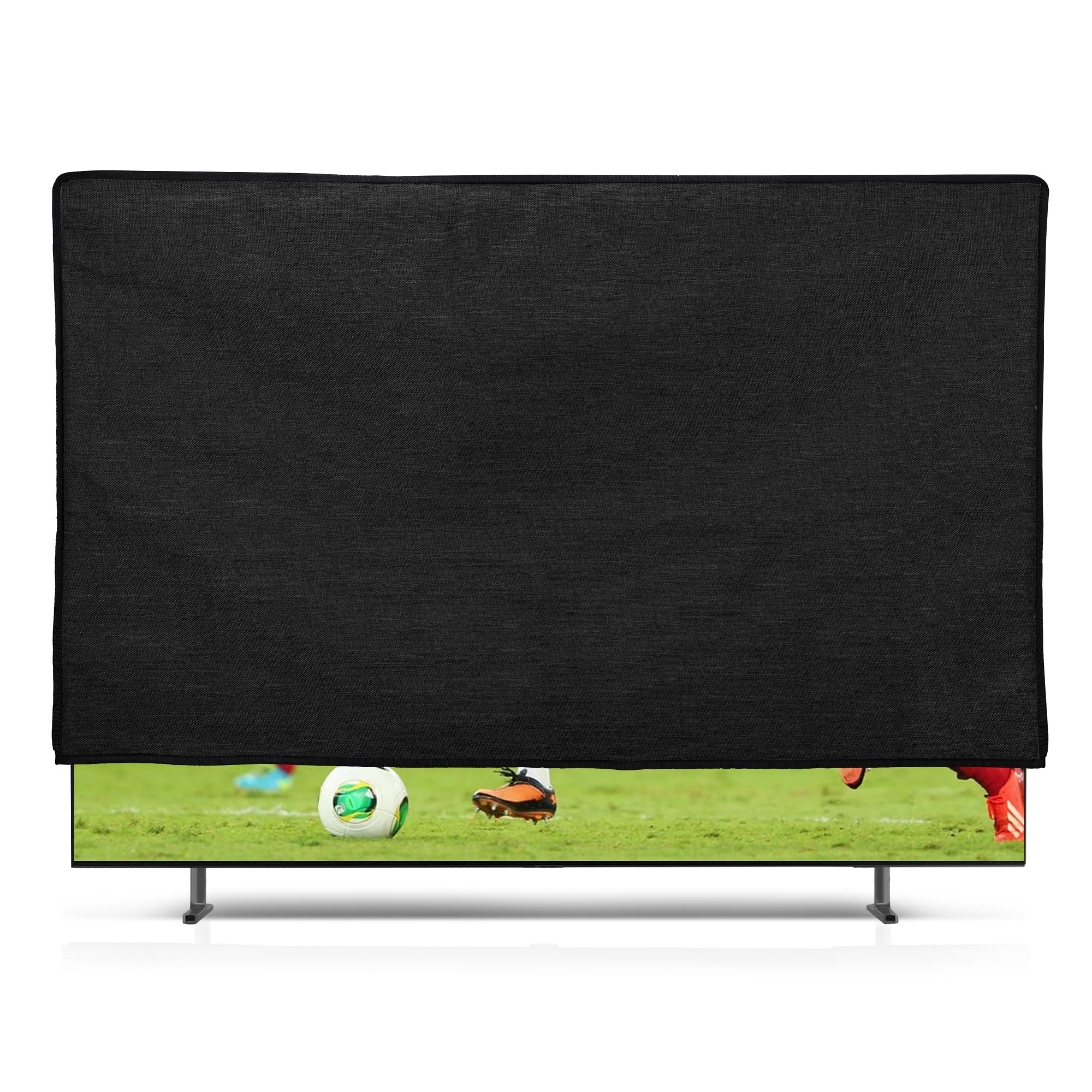 kwmobile Housse écran TV 65" Protection télévision lin noir