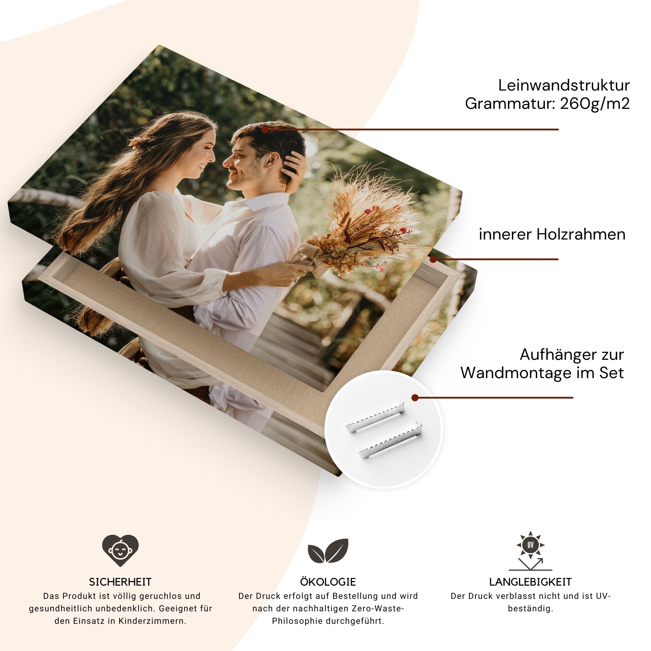 Muralo Personalisierte Leinwand mit eigenem Bild, Wandbild - 120x80 cm | Foto-Leinwandbild, hochauflösender Druck, lebendige Farben - ideal für Wohnzimmer und Schlafzimmer, Ein Geschenk fürs Leben