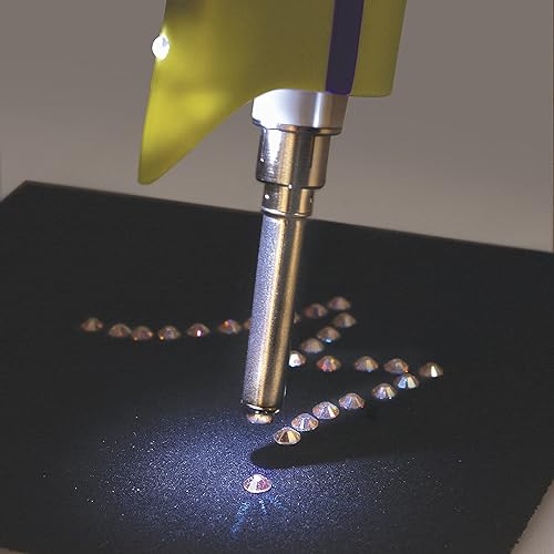 Miniatura 5 de The Beadsmith Aplicador inalámbrico de fijación en caliente al vacío con foco LED, punta adicional incluida, funciona con pilas, uso con cristal Hot