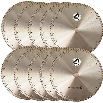 10 Pack Turbo Pro Grade Diamond Blades for Concrete Asphalt Stone Granite Block Brick Etc 8"